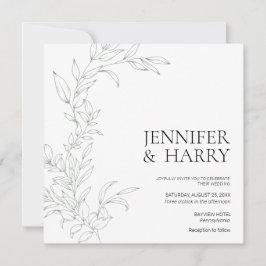 Minimalistisch Sage Green Wedding Einladung