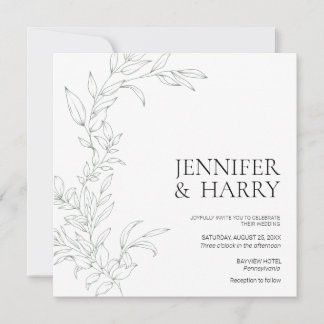 Minimalistisch Sage Green Wedding Einladung