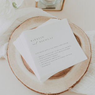 Minimalistisch Sage Green Wedding Fun Fakten Napki Serviette