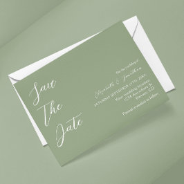 Minimalistisch Sage Green Wedding Save The Date
