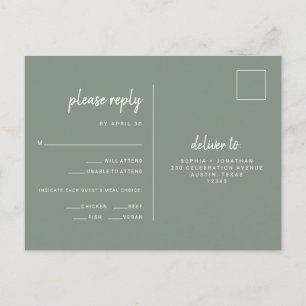 Minimalistisch Sage Green Wedding   UAWG zur Wahl Postkarte