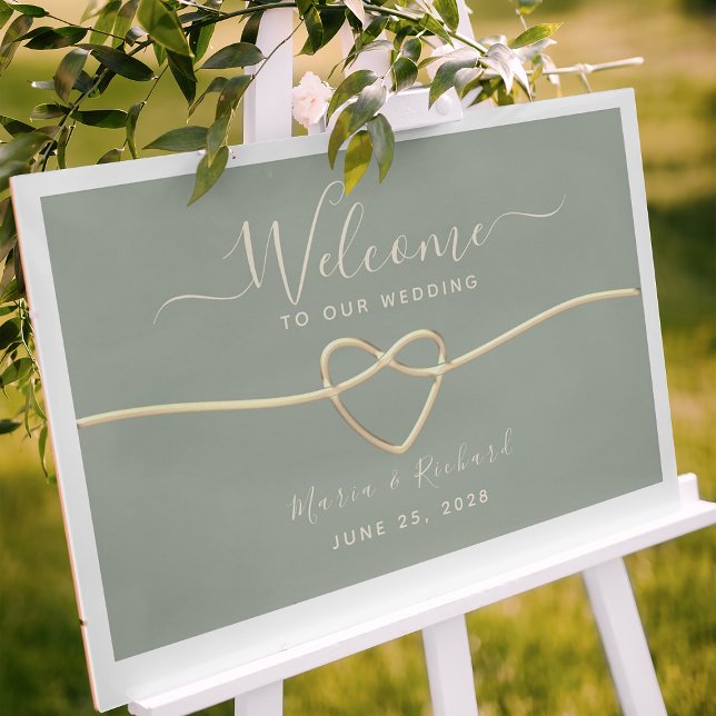 Minimalistisch Sage Green Wedding Welcome Poster (Von Creator hochgeladen)