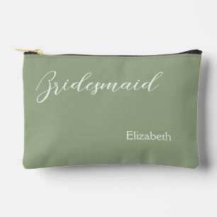 Minimalistisch Sage Green Wedding Zubehörtasche