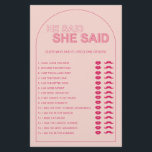 Minimalistisch sagte er, sie habe Brautparty Flyer<br><div class="desc">Entworfen, um mit unserer kühlen Type Collection, sagte er, dieses rosa, sagte sie Brautparty-Spiel verfügt über die trendy & populäre Bogen mit fett Schrift in Rosa & Fuchsia Akzente. Für eine erweiterte Anpassung dieses Designs, z.B. das Ändern des Layouts, des Schriftartes oder der Textgröße, klicken Sie bitte auf den obigen...</div>