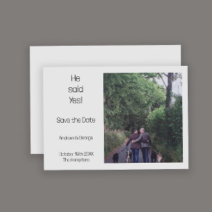 Minimalistisch sagte er Yes Foto Gay Grey Wedding Save The Date