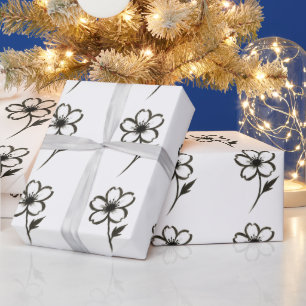 Minimalistisch Sakura - Pinselstrich Blossom Geschenkpapier