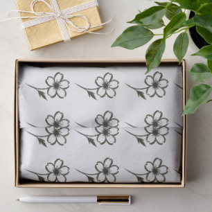 Minimalistisch Sakura - Pinselstrich Blossom Seidenpapier