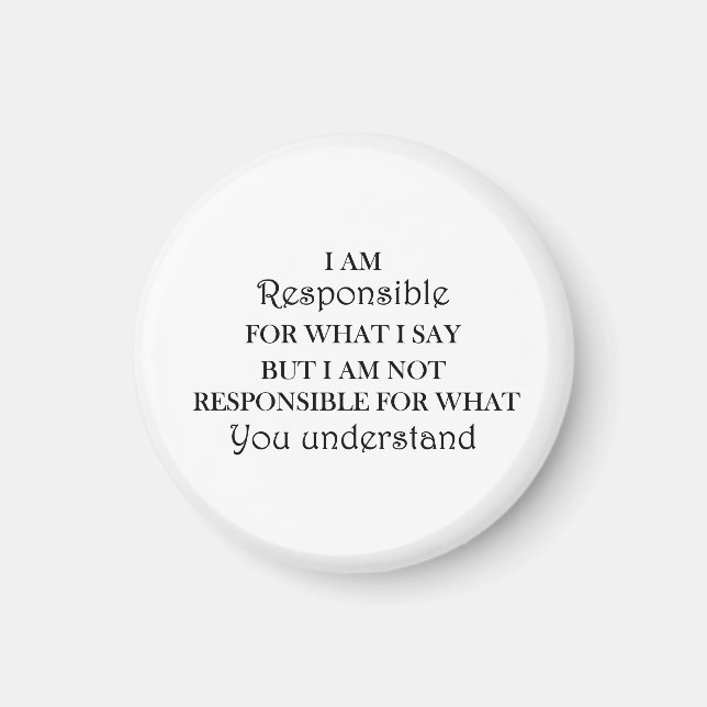 minimalistisch sarkastisch, lustig, höflich, Anfüh Magnet (Vorne)