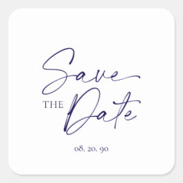 Minimalistisch-Save the Date-Aufkleber Quadratischer Aufkleber