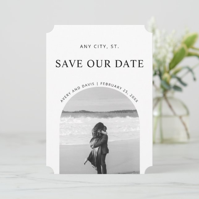 Minimalistisch Save the Date Einfach mit Foto (Stehend Vorderseite)