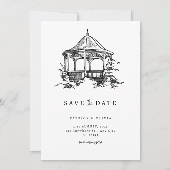Minimalistisch Save the Date Elegante Hochzeit (Vorderseite)
