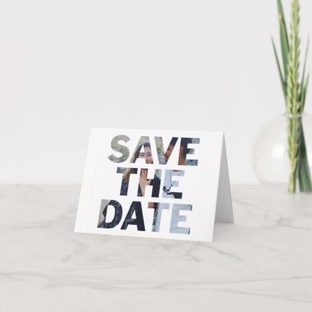 "Minimalistisch" - Save the Date geklappte Karte (Vorderseite)