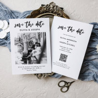 Minimalistisch Save the Date mit Lässigem Foto-Skr