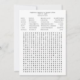 Minimalistisch Save the Date Wortsuche - Alles wei Einladung