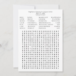 Minimalistisch Save the Date Wortsuche - Alles wei Einladung