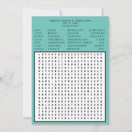 Minimalistisch Save the Date Wortsuche - Aquamarin Einladung