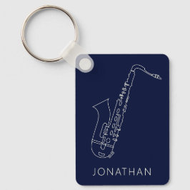 Minimalistisch saxophone Navy Line Saxo Personalis Schlüsselanhänger