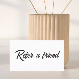 Minimalistisch schlicht, elegant Schwarz und Weiß Empfehlungskarte