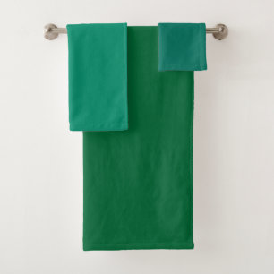 Minimalistisch schlichte grüne Farbe Badhandtuch Set