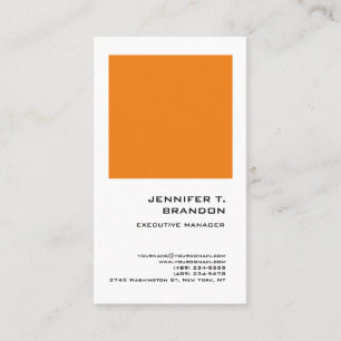 Minimalistisch Schlichtes Orange White Modernste B Visitenkarte