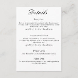 Minimalistisch Schwarz auf Weiß zeitlos Begleitkarte