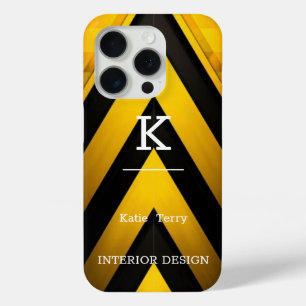 Minimalistisch-Schwarz-Gelb-Monogramm-Gehäuse Case-Mate iPhone Hülle