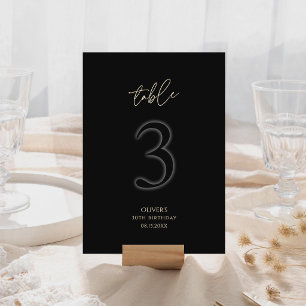 Minimalistisch Schwarz Gold 30. Geburtstag Tischnu RSVP Karte