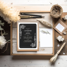 Minimalistisch | Schwarz in einer Hochzeitseinladu