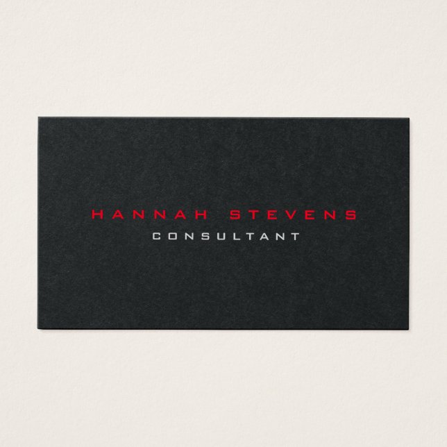 Minimalistisch Schwarz Moderne Visitenkarte (Vorderseite)