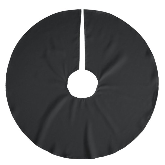 Minimalistisch schwarz solide schlicht elegant sch polyester weihnachtsbaumdecke (Vorderseite)