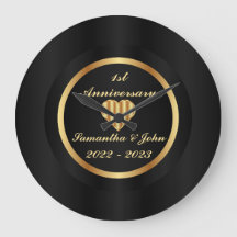 Minimalistisch Schwarz und Gold 1. Hochzeitstag