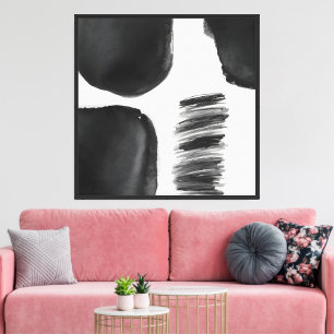 Minimalistisch Schwarz und Weiß Abstrakt Moderne K Leinwanddruck