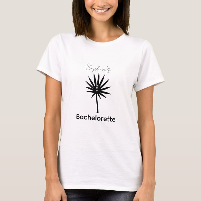 Minimalistisch Schwarz und Weiß Bachelorette Bride T-Shirt (Vorderseite)