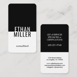 Minimalistisch Schwarz und Weiß Einzigartig Modern Visitenkarte