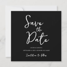 Minimalistisch Schwarz und Weiß Save the Date