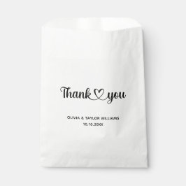 Minimalistisch Schwarz und Weiß Vielen Dank Geschenktütchen