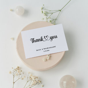 Minimalistisch Schwarz und Weiß Vielen Dank Postkarte