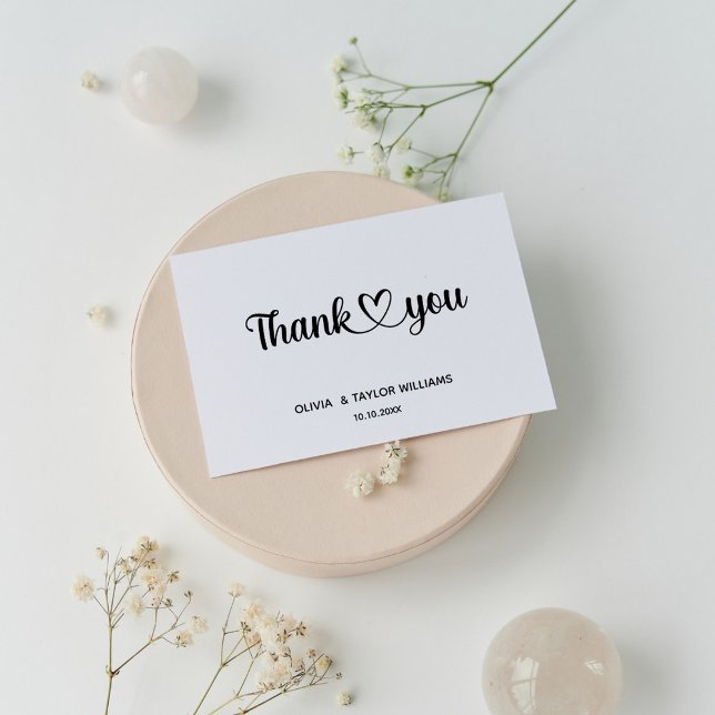 Minimalistisch Schwarz und Weiß Vielen Dank Postkarte (Von Creator hochgeladen)