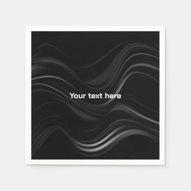 Minimalistisch Schwarz/Weiß Abstrakt | Text hinzuf Serviette (Vorderseite)