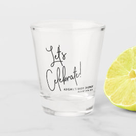 Minimalistisch Schwarz-Weiß-Baby-Dusche Gefallen Schnapsglas