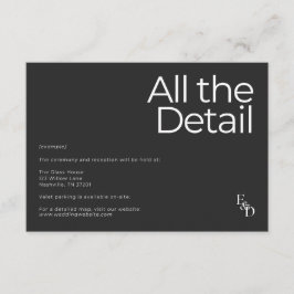 Minimalistisch Schwarz/Weiß Begleitkarte