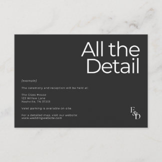 Minimalistisch Schwarz/Weiß Begleitkarte