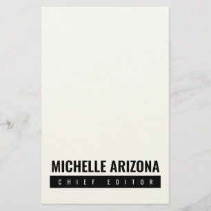 Minimalistisch Schwarz/Weiß Beruflich Briefpapier