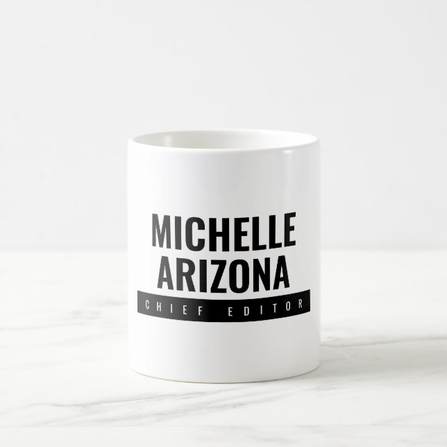 Minimalistisch Schwarz/Weiß Beruflich Kaffeetasse (Mittel)