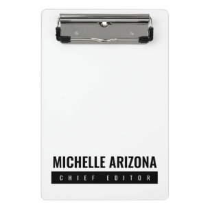 Minimalistisch Schwarz/Weiß Beruflich Mini Klemmbrett