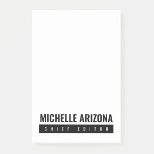 Minimalistisch Schwarz/Weiß Beruflich Post-it Klebezettel