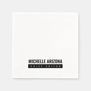 Minimalistisch Schwarz/Weiß Beruflich Serviette