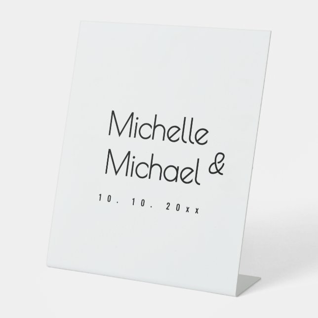 Minimalistisch Schwarz-Weiß-Berufliche moderne Nam Sockelschild (Vorderseite)