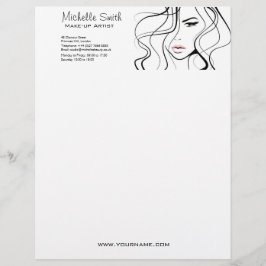 Minimalistisch Schwarz-Weiß-Elegant Feminine Makeu Briefbogen