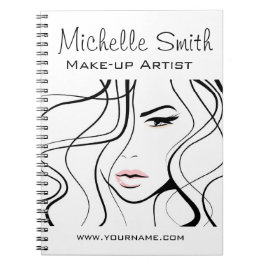 Minimalistisch Schwarz-Weiß-Elegant Feminine Makeu Notizblock